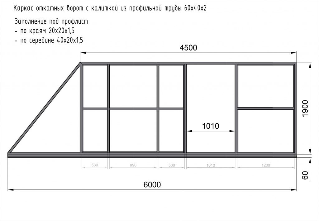 Каркас откатных ворот с калиткой.jpg Каркас откатных ворот с калиткой 1.jpg