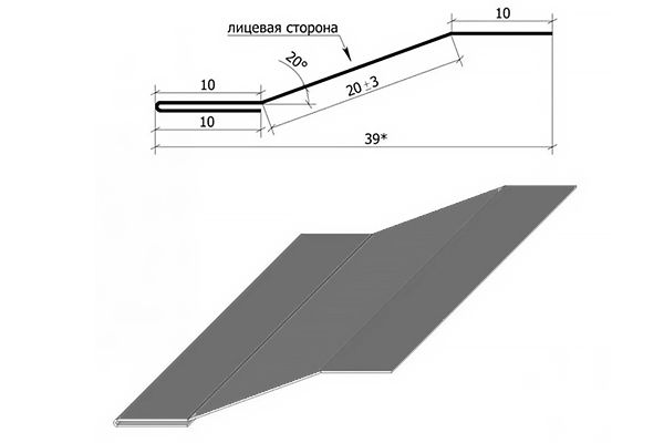 Планка начальная сайдинга 10х20х3000