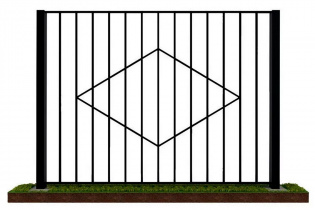 Сварной забор из профильной трубы "Ромб"