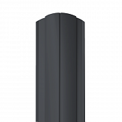 Штакетник Гранд Лайн Круглый 128 мм 0,45 RAL 7024 Серый графит — двусторонний