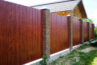 Забор из профнастила С8 "под дерево"